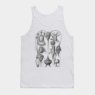 Ernst Haeckel Peridinea Algae Black & White Tank Top